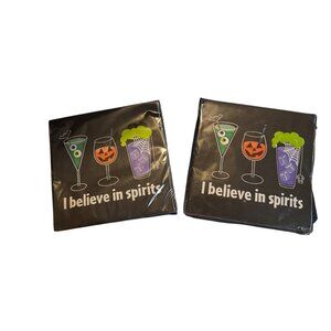Halloween Beverage Napkins "I Believe In Spirits" 40 Ct 4.8 In x 4.8 In Funny Co